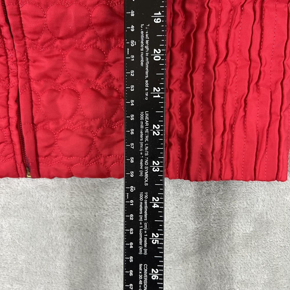 Apple Bottoms Jacket Womens Large Red Heart Quilted Down Bomber Logo Embroidery - Picture 5 of 12